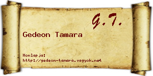 Gedeon Tamara névjegykártya